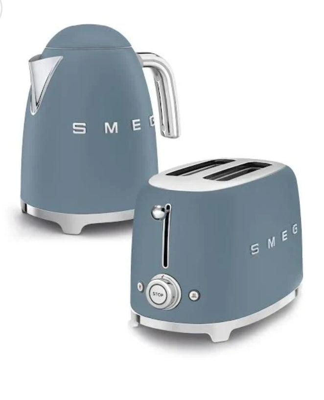 Smeg Kettle & Toaster Retro Matte Combo Storm Blue