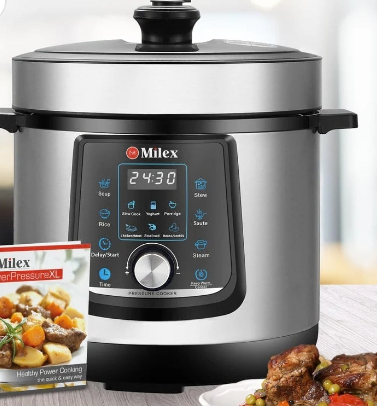 Milex 6Lt Digital power Pressure Cooker Silver