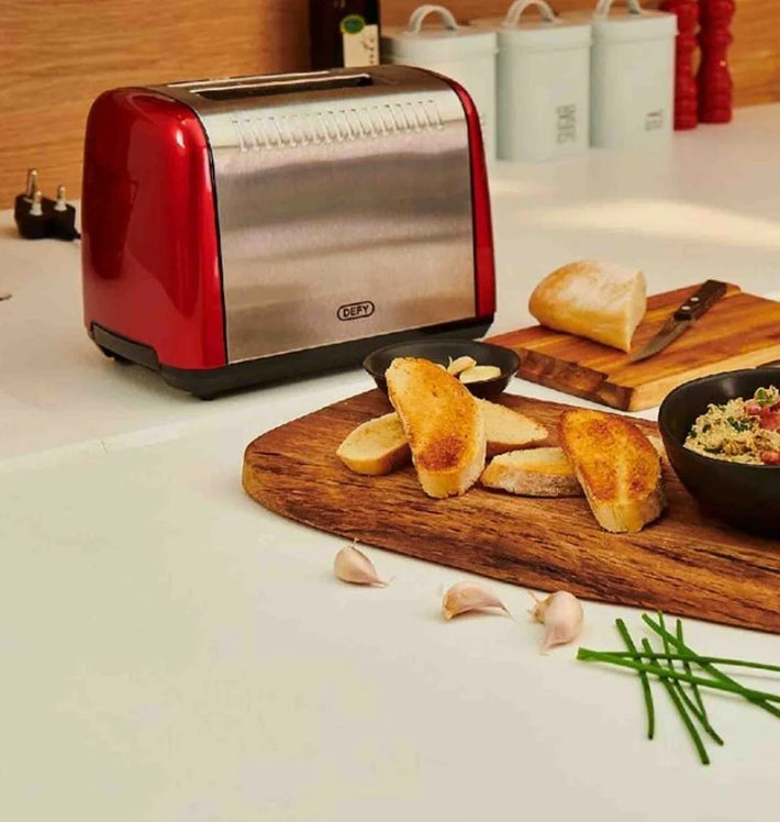 Defy 900W 2 Slice Stainless steel Toaster - Red